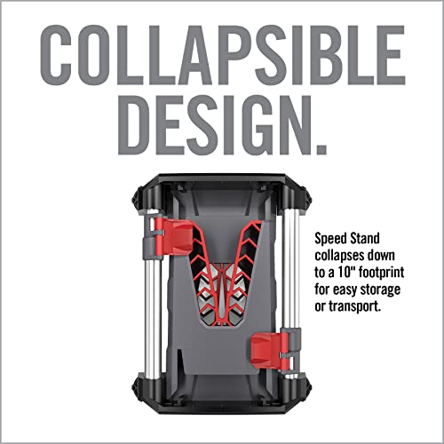 Real Avid Speed Stand | Collapsible Design, Adjustable 10" - 16" Stand for Cleaning & Maintenance | Compact, Portable Range Stand | Lightweight Vise Perfect for Hunting Rifles & Shotguns,Red