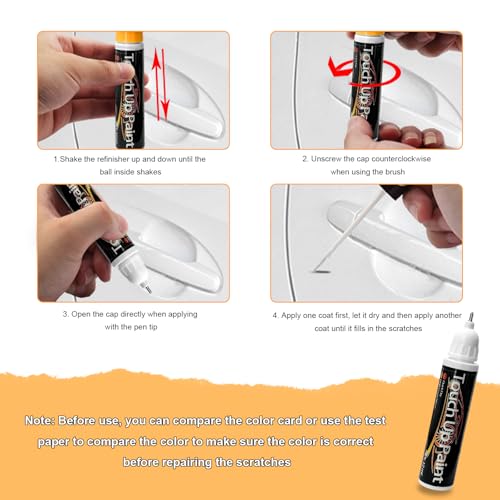 Touch Up Paint Pen for Cars, 2 in 1 Quick Drying Touch Up Pen Lasting Auto Scratch Remover, 0.4 Fl Oz Color Accurate Paint Pens Quick & Easy Solution to Repair Scratches (Gray) - color: Gray