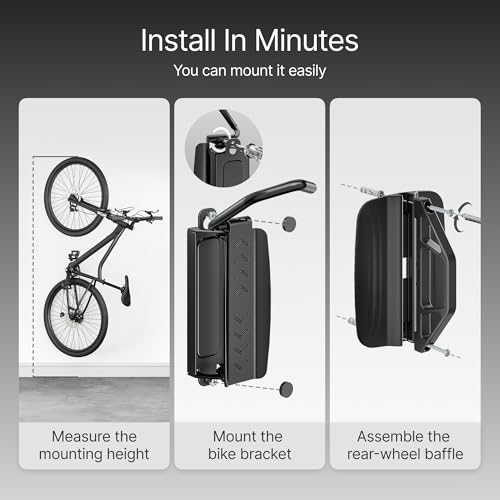 PEGZONE 4 Pack Bike Rack Garage, Bike Wall Mount Heavy Duty, Holds 77 Lbs, Swivel Bike Hangers for Garage, Adjustable Indoor Bike Storage for Bedroom Home Office, 4 Pack - size: 4 PACK