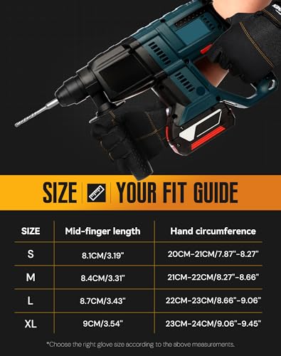 Safety Work Gloves with Secure Fit, Flexible Grip for Multi-purpose Use, Durable Touchscreen Heavy Duty Lightweight - size: X-Large