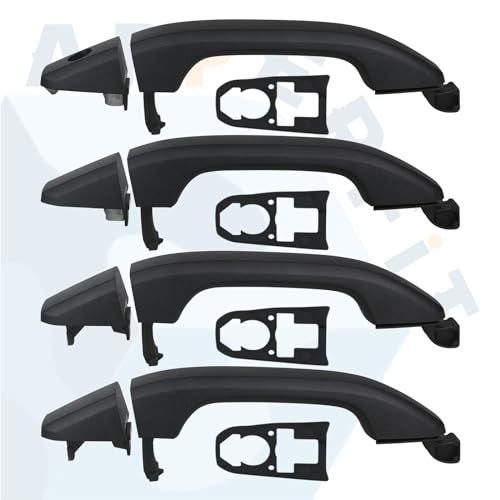 APPERFiT Door Handles w/Gaskets Set - Exterior (Textured Black) Compatible with 2014-2020 Chevy Chevrolet Silverado Suburban Tahoe, GMC Sierra Yukon 23236150 22923605 22929464 22929412 22923599 - color: Textured Black