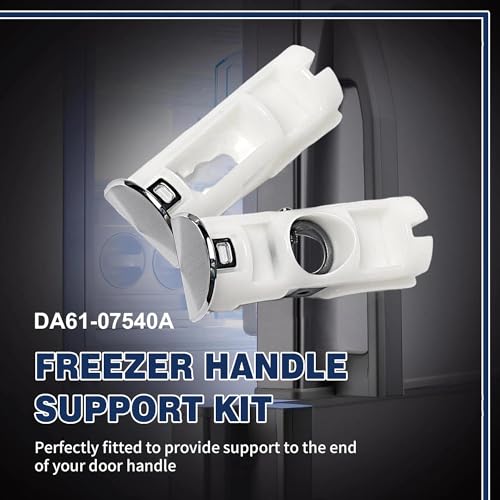 Upgraded DA61-07540A Freezer Door Handle Support Kit Compatible with Samsung Refrigerator Replacement Parts, Includes DA67-02787A Cap & 6009-001526 Screws, Fits AP5578979 PS4145181, White (4 Pack)