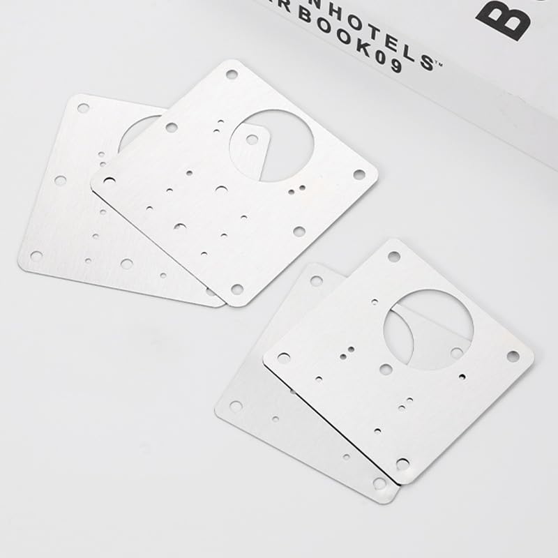 4pack Hinge Repair Plates, Cupboard Door Hinge Replacement Plate Kit with 24pcs Screw, Flat Stainless Steel Kitchen Cabinet Fixing Joining Wardrobe Mending Bracket with Holes, 9x9cm, Silver - color: 4pcs 9x9cm