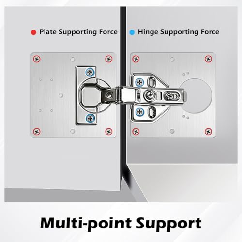 24Pcs Cabinet Hinge Repair Plate, Multi-Hole Design Fits Most Hinges, Stainless Steel Hinge Repair Kit with Screws&Screwdriver for Kitchen Cabinet & Cupboard Doors