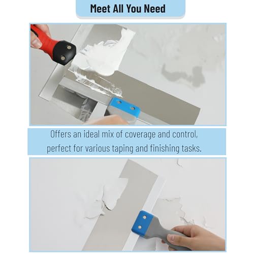 Bates- Taping Knife, 8 Inch, Stainless Steel Drywall Taping Knife, Soft Grip Handle - size: 8 Inch