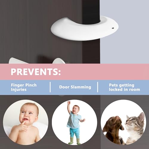 Neobay Door Pinch Guard and Door Slam Stopper, Durable Silicone Door Finger Pinch Guard, Prevents Slamming on Even Heavy Doors, Non-Toxic & Pet Friendly, White, 6 Packs - color: White 6 Packs Basic