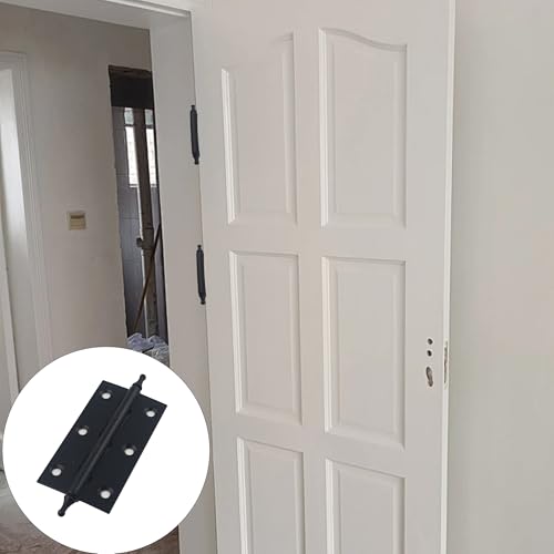 3.5 Inch Antique Style Solid Brass Butt Hinges with Ball Finials, Black Plated Butt Hinges with for Furniture Cabinet Drawer Door, 2PCS - size: 3.5 Inch