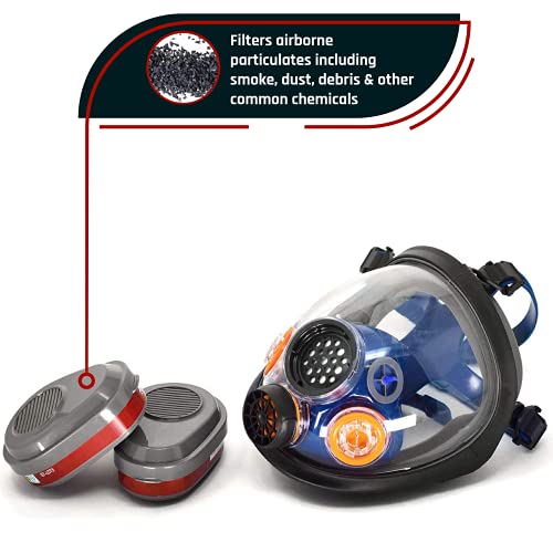 Parcil Distribution Full Face Respirator Mask - Air Purifying, Organic Vapor & Particulate - Industrial Use - CE Tested - color: Pd-101 Burnt Bronze