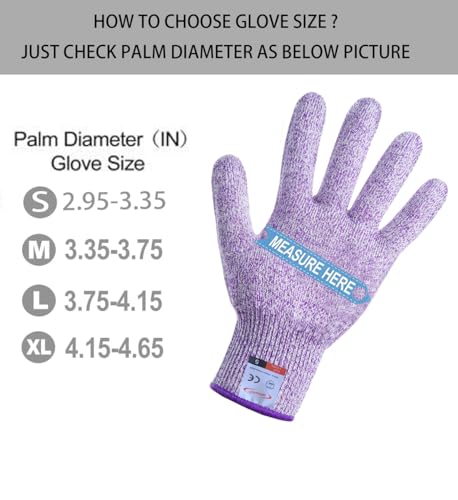 Cutting Gloves, 1 Pairs of Cut Resistant Gloves Food Grade, Cut Resistant Gloves for Kitchen, Oyster Shucking, Fish Fillet Processing, Carving Wood and Gardening(Small-Violet) - color: Violet, size: Small (Pack of 2)