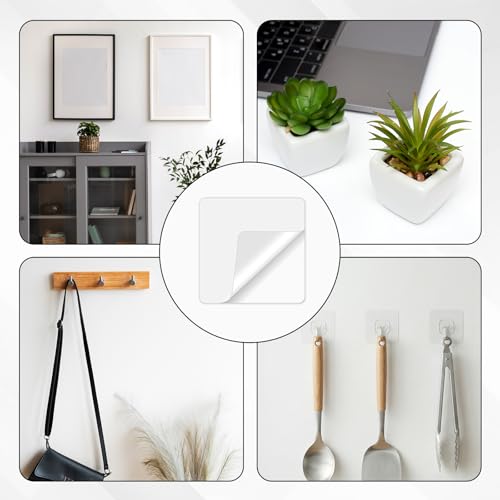 30 Pcs Double Sided Adhesive Pads, 2.4" Waterproof Adhesive for Shower Clear Mounting Square Heavy Duty Wall Adhesives for DIY Craft Home Office Photos Wall Patch