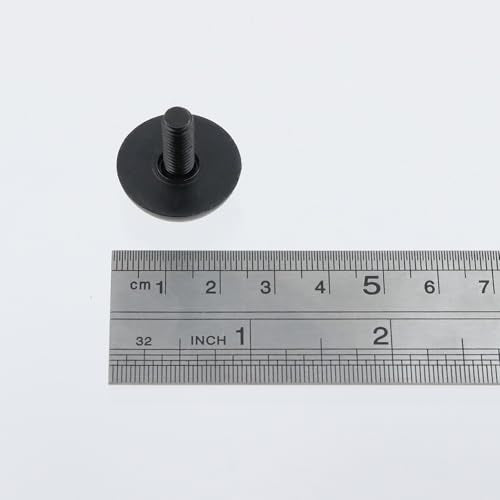 Antrader 12 Pack M6×15mm Furniture Lvelers,Table Leg Levelers,Levelling Foot Screw on Furniture Glides Foot Adjuster Mini Adjustable Feet, 23mm Base Diameter,Black - color: Black, size: M6×15mm