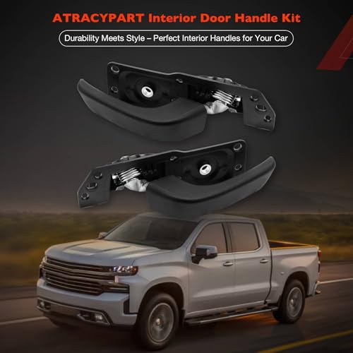 Interior Door Handle Kit Front/Rear Left/Right Passenger/Diver Side, Compatible With 07-14 Chevy Silverado Tahoe Suburban Avalanche, GMC Sierra Yukon, Cadillac Escalade, Replaces# 20833602, 20833606 - color: Driver Side & Passenger Side