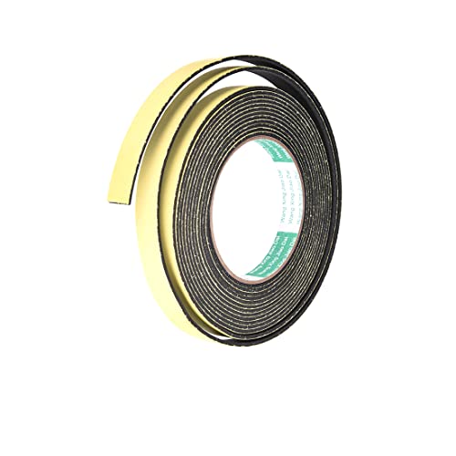 uxcell Sealing Foam Tape 15mm Wide 2mm Thick 5m/16.4ft Long, Self Adhesive Weather Strip for Window Door Insulation - size: 15mmx2mmx5m