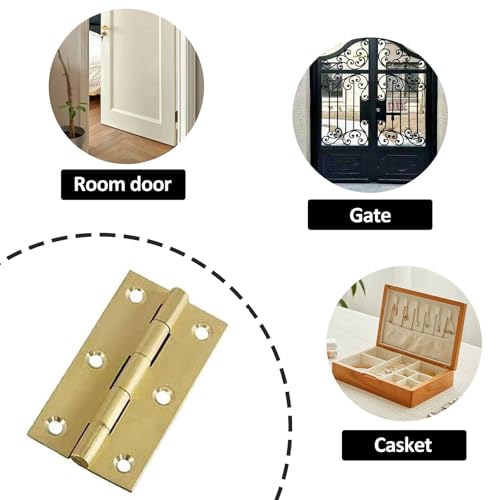 Mini Solid Brass Hinges Cabinet Drawer Butt Hinges for Jewelry Chest Wood Box,1/2/2.5Inch,8PCS(2Inch) - size: 2Inch