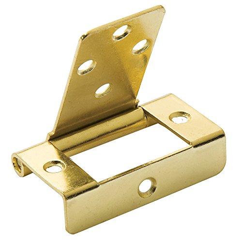 No-Mortise Chest Hinge - Brass Plated Lightweight Heavy Duty Hinges for Wood - Surface Mounted Lid Support Hinges for Wooden Box & Furniture Repairs - Easy to Install Folding Hinge