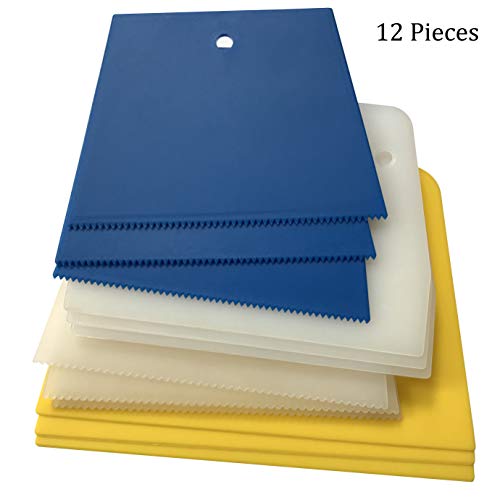 Plastic Putty Knife Set Scraper Tool-Suitable for Spackling, Patch Wall Color, Wallpaper, Decal, painting.(12PCS in 1 set)