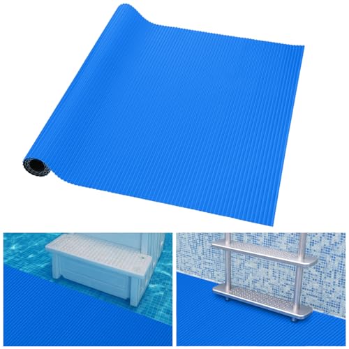 Breling 36" x 36" Swimming Pool Ladder Mat, Protective Pool Ladder Pad Step Mat with Non Slip Texture for Above Ground Swimming Steps Liners and Stairs(Vertical Striped) - size: 36" X 36", style: Vertical Striped