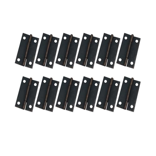 Antrader Retro Folding Hinge, Cabinet Gate Closet Door Hinge 1-1/2'' Long Home Furniture Hardware with 96pcs Screws, Copper Tone, 24-Pack - color: Copper, size: 1.5" x 0.94", 24pcs