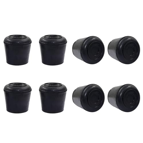 8pcs 1-1/4 Inch Round Chair Leg Tips Caps, Non-Slip Rubber Chair Leg Floor Protectors, Black Furniture Leg Caps Fit for 1.22"-1.26" (31-32mm) Diameter Round Feet - size: 1-1/4 Inch-Black