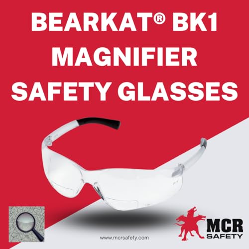MCR Safety Glasses BearKat BKH20 Clear Polycarbonate lenses, UV light protective eyewear with Scratch Resistant Duramass Technology, Bifocal Safety Glasses 2.0 Diopter - color: Clear Lens, size: 2.0 Diopter