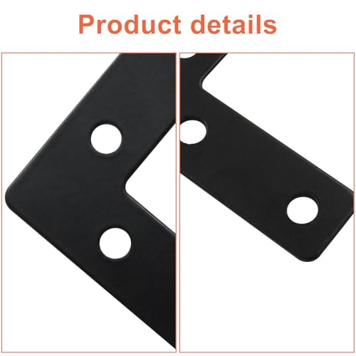 Bivethoi 20 Pcs L Shape Flat Mending Plates, 50 x 50mm (2" x 2") Stainless Steel Corner Braces with Screws, Flat Angle Brackets for Wood Furniture Repair, Cabinet, Shelf & DIY Projects, Black - size: 50x50mm/2"x2", style: L shape