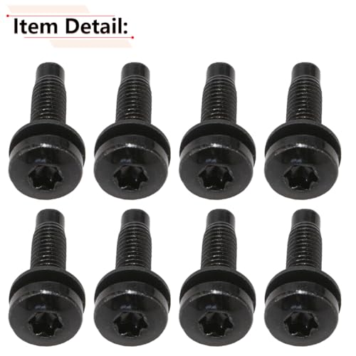 RLB-HILON 8PCS Screws Bolts M8 x 1.25 Compatible with Jeep Wrangler JK 2007-2018, for Pillars, Windshield Frame, Headlight, Door Hinges, Tail Light, Roll Bar