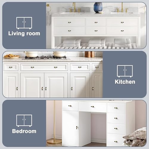 5Pack Single Hole Black Cabinet Knobs with Brushed Brass Base T Shaped Dold Kitchen Cabinet Knobs Hardware Pull Knob for Cabinets and Drawers 50mm Total Length - color: Black with Brushed Brass Base, size: Single Hole-2inch Length