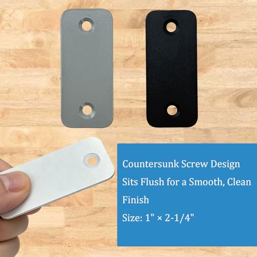 Door Edge Latch Hole Cover Plate for Deadbolt, Stainless Steel Door Edge Hole Filler Plate to Hide Unused Latch Holes, 1" x 2-1/4" (57 x 25 mm) (White, 1" x 2-1/4") - color: White