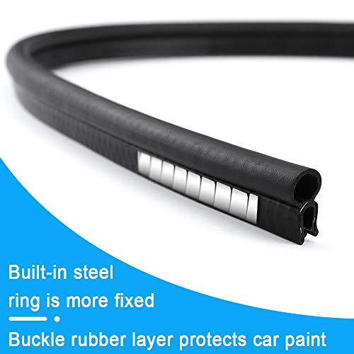 Storystore Car Door Rubber Seal Strip, Fits 1/16" Edge, Trim Seal with Top Bulb for Cars, Boats, RVs, Trucks, and Home Applications, Automotive Weather Striping (10Ft) - size: 10 Feet