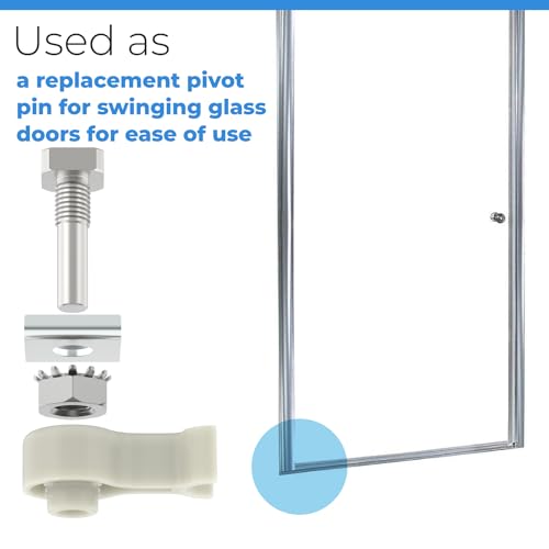 PalpitateC Glass Shower Door Repair Kit with Stainless Steel Pivot Pin and Plastic Pivot Bushing Replacement for Framed Shower Doors - size: #SDPP01 and #SDPB1871