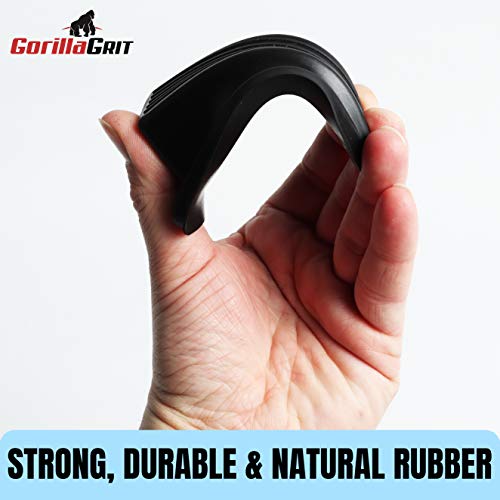 Rubber Door Stoppers - Door Stop Wedge, Large Heavy Duty Flexible Door Holder - Black 4 Pack - Non Marking Anti Slip Jammer - color: Black