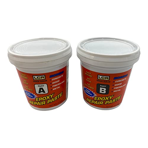 Polygem LCR Crack Sealer and Paste for Concrete Wall Leak Repair - High Strength 2 Component System Works on Concrete, Wood, Fiberglass, Metal, Plastic, Glass, and More