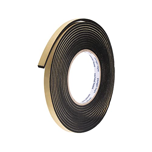 uxcell Sealing Foam Tape 10mm Wide 3mm Thick 5m/16.4ft Long, EVA Self Adhesive Weather Strip for Window Door Insulation - size: 10mmx3mmx5m