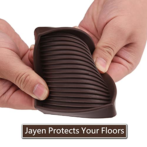 3x3 Square Rubber Furniture Caster Cups, Anti-Sliding Furniture Pads Bed Stopper Floor Protectors with Grip - Protect Any Flooring - size: 4 Pcs Brown