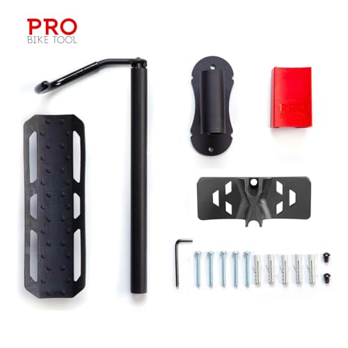 Pro Bike Tool Swivel Bike Rack, Wall Mount for Bicycles, Home, Garage, Vertical Hanging Rack for Storage, Secure Hook for MTB, Road, Hybrid Bikes - size: Pack of 1
