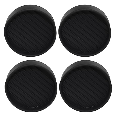 BokWin 2x2 Inch Round Rubber Furniture Pads (4 Pack) - Strong Grip Non Slip Cups, Secure Anti Slide Feet for Bed Couch Table Chair - Floor Protectors Stop Movement, Black - size: 2 x 2 inch