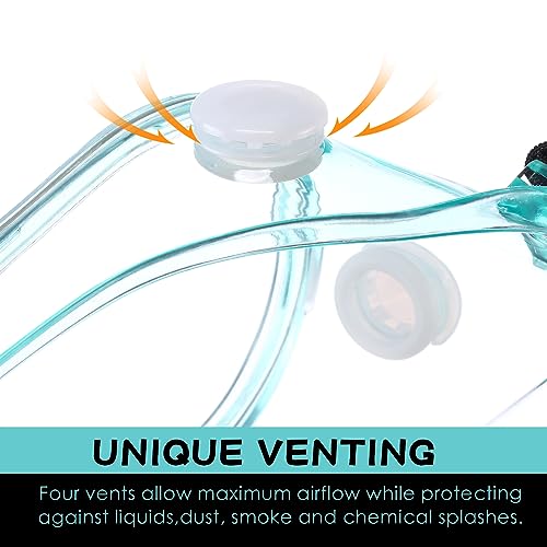 Yunsailing Protective Safety Goggles Lab Over Glasses Clear Anti Fog Eye Protection Goggles for Men Women - color: Clear Green, Black