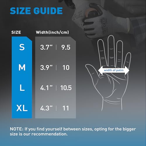 S SATC ANSI A5 Cut Resistant Work Gloves Foam Nitrile Coated 1 Pair Knife Proof Gloves for Cutting, Construction, Warehouse - size: Small