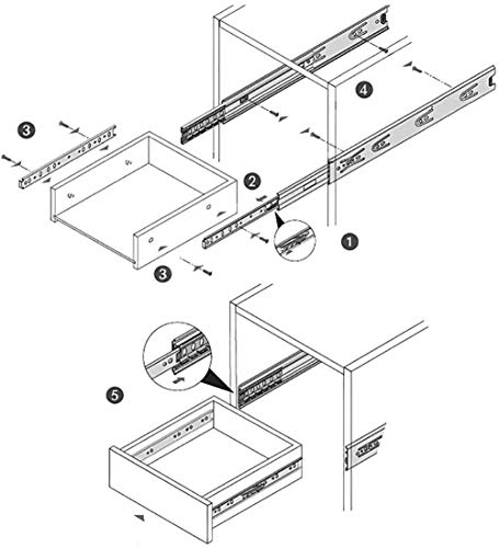 5 Inch Full Extension Drawer Slides Mini Ball Bearing Mount Drawer Slide for Cabinet Short Drawer Slides 1 Pair Black - size: 5 Inch