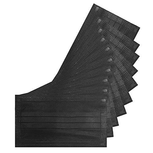 Kids Black White Disposable Safety Mask 3 Layer Protection Face Mask 50 pcs - color: Black White Kids Mask