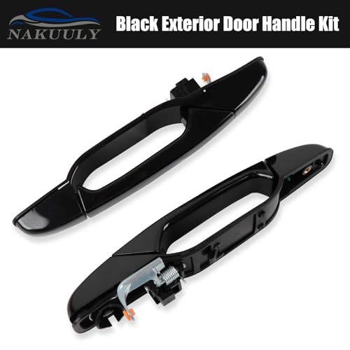 Exterior Black Outside Door Handle 4PCS Front Rear Driver & Passenger fits 2007-2014 Cadillac Escalade Chevy Avalanche Silverado Suburban GMC Sierra Yukon # 20828258 22738721 25960525 22738722 - color: Black