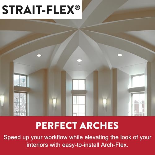 Drywall Tape – Arch-Flex Corner Bead for Drywall Repair – Flexible Composite Roll for Curved Corners – Fits Arched Windows, Vaults, Ducts – 3-1/4" x 50'