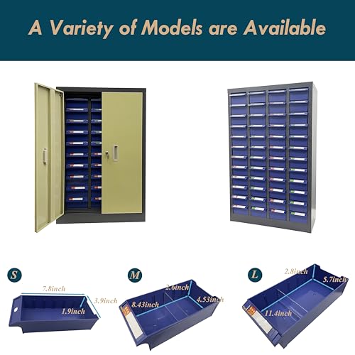 Parts Cabinet Screw Hardware Spare Parts Storage Organizer with 60 Small Drawers 7.8 * 3.9 * 1.9 inch for Bolts Nuts Legos Beads Metals Documents Garages Factories Offices with Lockable Door