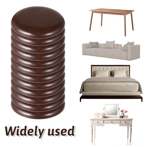 12Pcs Furniture Sliders for Carpeted Floors, 2-inch Stick Furniture Movers Self Adhesive Chair Gliders for Easy Moving on Carpet and Hardwood Floors(Coffee)