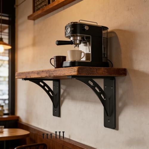 6 inch x 5 inch Heavy Duty Shelf Brackets ,Premium Alloy Metal Mantel Brackets (Set of 2) Fireplace Mantel Brackets - Countertop Support (6'' x 5 '') - size: 6 Inch X 5 Inch