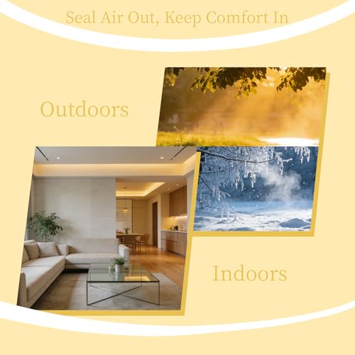 Window Air Conditioner Foam Tape -2 Rolls, 1 Inch Wide x 1/2 Inch Thick Weather Stripping Door Seal Strip for Insulation, Weatherstrip, Gap Blocker,Total 13Feet Long
