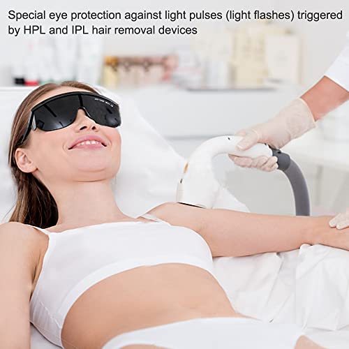 IPL 190nm-2000nm Laser Safety Glasses, Red Light Therapy Goggles For Laser Cosmetology Operator Eye Protection And Laser Hair Removal Treatment - color: Matt Black