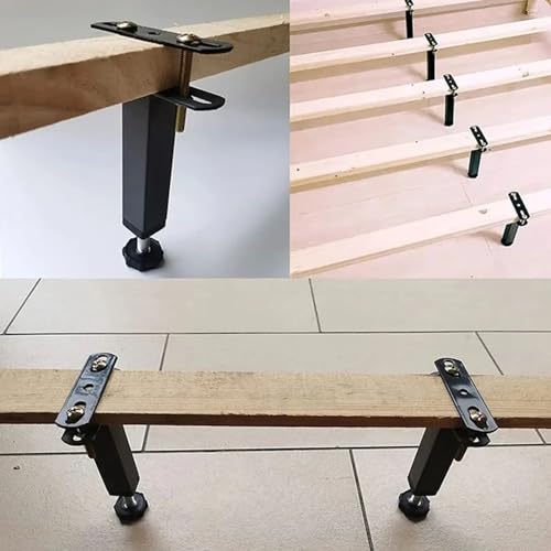 Metal Mending Plate Steel Bed Frame Maintenance Kit with Bolts for Repairing Fixed Bed Frame Center Leg Plank Reinforcement Straight Auxiliary Assembly Parts 2 Set