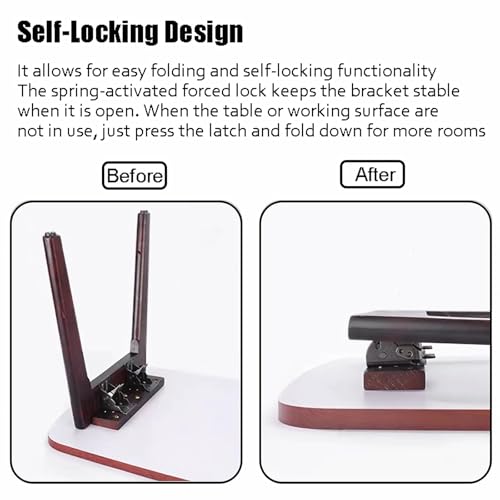 WUWEOT 8 Pack Table Leg Folding Brackets, Self-Locking Hinge Hardware with Screws, Extension Collapsible Shelf Bracket Support for Bed Leg, Wall Shelf, Saving Space