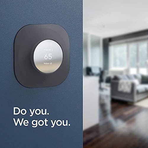 Spigen Wall Plate Designed for Google Nest Thermostat Wall Plate (Included Metal Plate and 4 Screws) - Charcoal Gray - color: Charcoal Gray